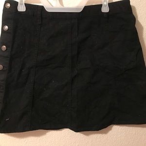 Black Sided Button Skirt